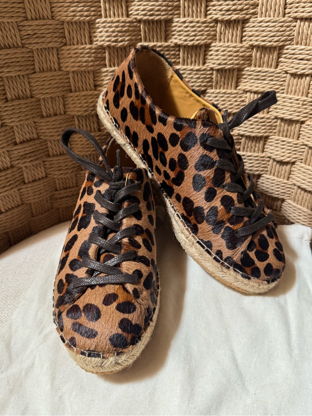 Sezane Julie Leopard Print Espadrille Sneakers - Women size 39 NWOB